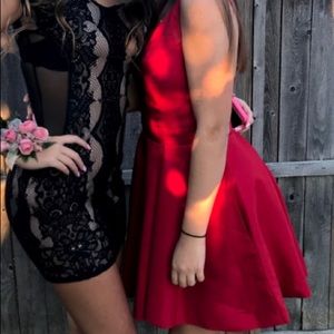 Red Mini Dress With Pockets